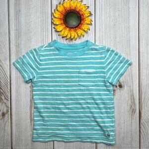 Janie and Jack Kids Blue White Stripe Pocket T-Shirt Size 3